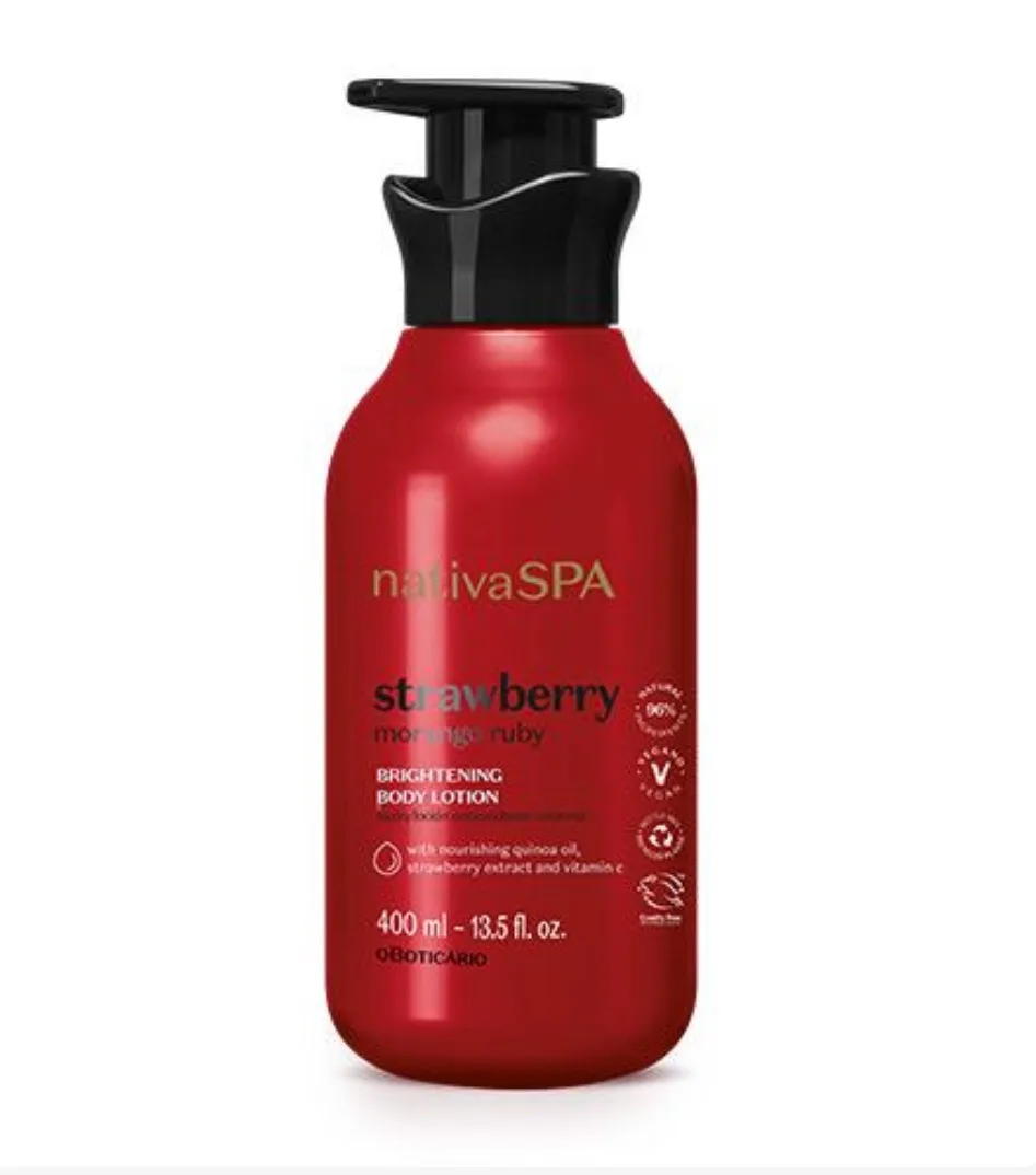 Locion Hidratante Corporal Fresa Rubi 400ml Nativa Spa - Imagen 1
