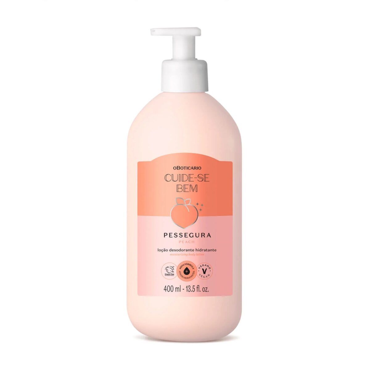 Loción Hidratante Corporal De Melocotón 400ml Cuide-Se Bem - Imagen 1